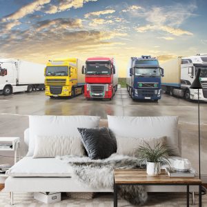 Papier Peint Camions Colorés Dans Le Parking – Image 3