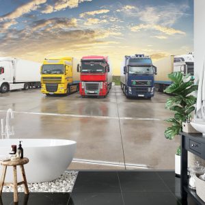 Papier Peint Camions Colorés Dans Le Parking – Image 5