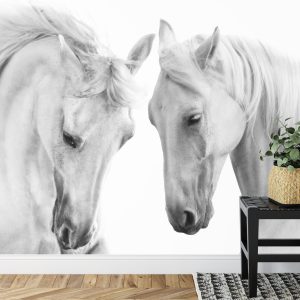 Papier Peint Deux Chevaux Blancs 3D – Image 7