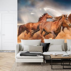 Papier Peint Chevaux Courant Dans Le Désert – Image 6