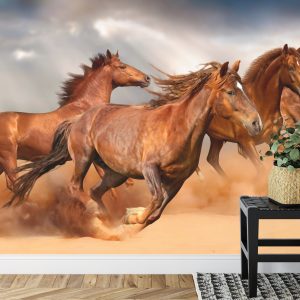 Papier Peint Chevaux Courant Dans Le Désert – Image 7