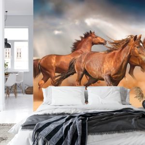 Papier Peint Chevaux Courant Dans Le Désert – Image 8