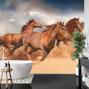 Papier Peint Chevaux Courant Dans Le Désert – Image 5