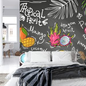 Papier Peint Fruits Tropicaux Avec Inscriptions – Image 8