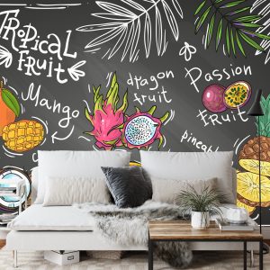 Papier Peint Fruits Tropicaux Avec Inscriptions – Image 3