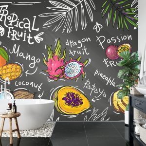 Papier Peint Fruits Tropicaux Avec Inscriptions – Image 5