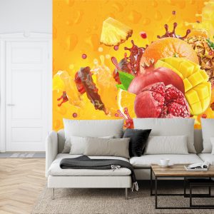 Papier Peint Fruits Tropicaux Colorés 3D – Image 6