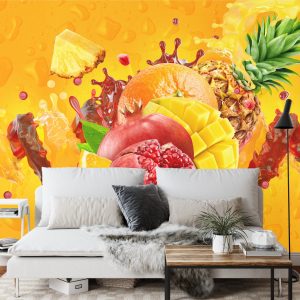 Papier Peint Fruits Tropicaux Colorés 3D – Image 3