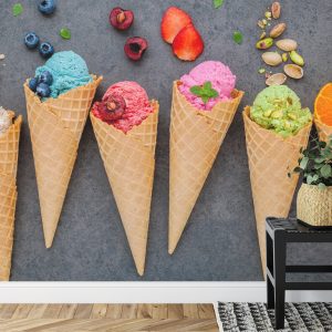 Papier Peint Glace Colorée Dans Une Gaufrette – Image 7