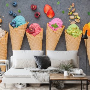 Papier Peint Glace Colorée Dans Une Gaufrette – Image 3