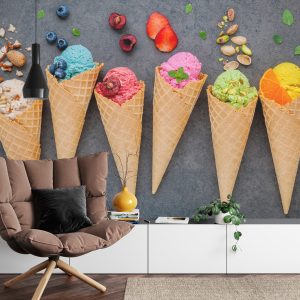 Papier Peint Glace Colorée Dans Une Gaufrette – Image 4