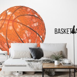 Papier Peint Ballon De Basket Géométrique – Image 3