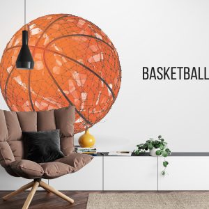 Papier Peint Ballon De Basket Géométrique – Image 4
