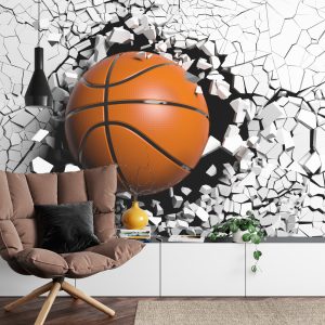 Papier Peint Ballon De Basket Détruisant Le Mur – Image 4