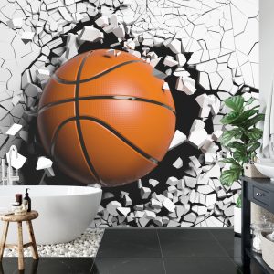 Papier Peint Ballon De Basket Détruisant Le Mur – Image 5