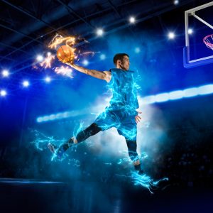 Papier Peint Joueur De Basket Brûlant – Image 1