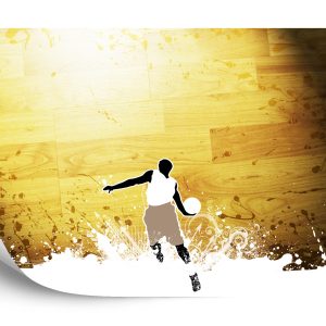 Papier Peint Basketteur Sur Fond De Planches – Image 2