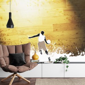 Papier Peint Basketteur Sur Fond De Planches – Image 4