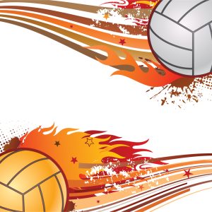 Papier Peint Deux Balles De Volleyball Enflammées – Image 1