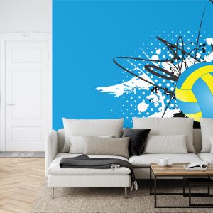 Papier Peint Ballon De Volley-Ball Sur Fond De Motifs Abstraits – Image 6