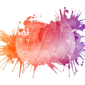Papier Peint Ballon De Volleyball Peint À L'aquarelle – Image 1
