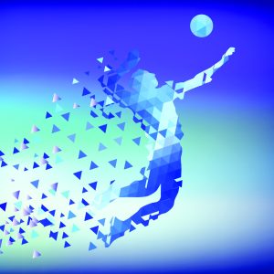 Papier Peint Joueur De Volley-Ball Abstrait – Image 1