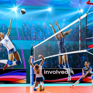 Papier Peint Volleyeurs Pendant Le Match – Image 1