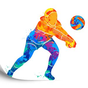 Papier Peint Joueur De Volleyball Peint À L'aquarelle – Image 2