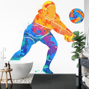 Papier Peint Joueur De Volleyball Peint À L'aquarelle – Image 5