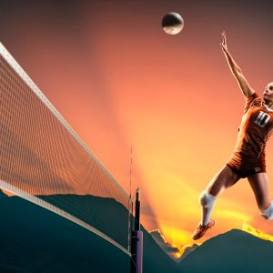 Papier Peint Joueur De Volleyball Professionnel Pendant Le Match – Image 1