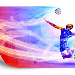 Papier Peint Joueur De Volley-Ball Dans L'édition Abstraite – Image 2