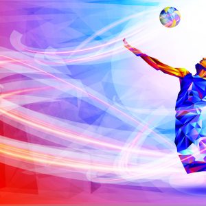 Papier Peint Joueur De Volley-Ball Dans L'édition Abstraite – Image 1