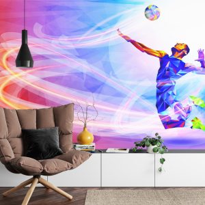 Papier Peint Joueur De Volley-Ball Dans L'édition Abstraite – Image 4