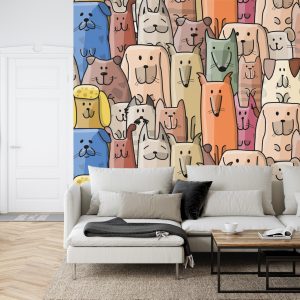 Papier Peint Chiens De Dessin Animé Colorés – Image 6