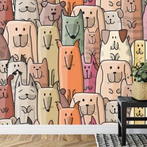 Papier Peint Chiens De Dessin Animé Colorés – Image 7