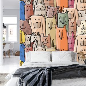 Papier Peint Chiens De Dessin Animé Colorés – Image 8