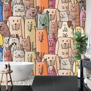 Papier Peint Chiens De Dessin Animé Colorés – Image 5