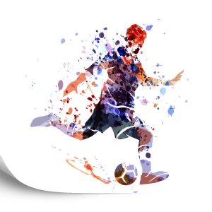 Papier Peint Silhouette Aquarelle D'un Joueur De Football – Image 2
