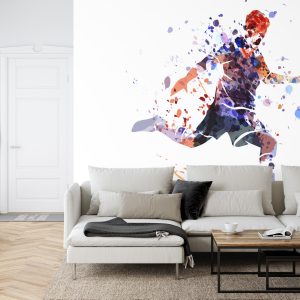 Papier Peint Silhouette Aquarelle D'un Joueur De Football – Image 6