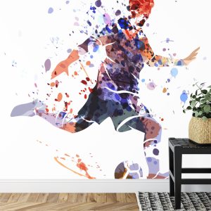 Papier Peint Silhouette Aquarelle D'un Joueur De Football – Image 7