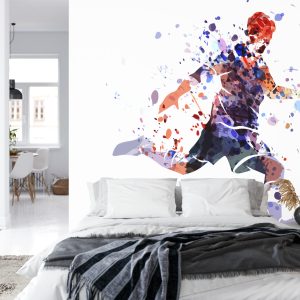 Papier Peint Silhouette Aquarelle D'un Joueur De Football – Image 8