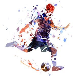 Papier Peint Silhouette Aquarelle D'un Joueur De Football – Image 1