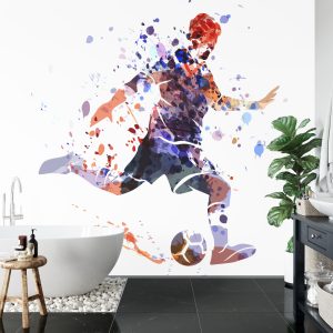 Papier Peint Silhouette Aquarelle D'un Joueur De Football – Image 5