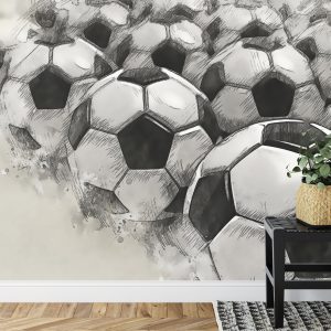 Papier Peint Ballons De Football Dessinés Avec Un Crayon – Image 7