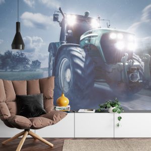 Papier Peint Tracteur Dans La Nuit – Image 4