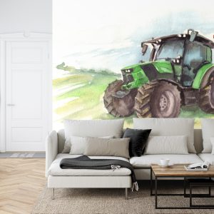 Papier Peint Tracteur Peint À L'aquarelle – Image 6