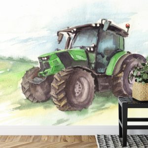 Papier Peint Tracteur Peint À L'aquarelle – Image 7