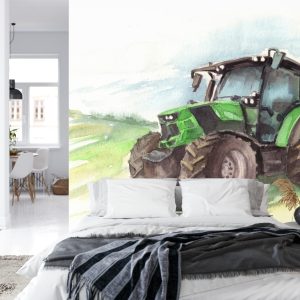 Papier Peint Tracteur Peint À L'aquarelle – Image 8