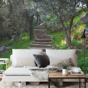 Papier Peint Escalier Dans Les Bois 3D – Image 3