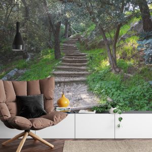 Papier Peint Escalier Dans Les Bois 3D – Image 4
